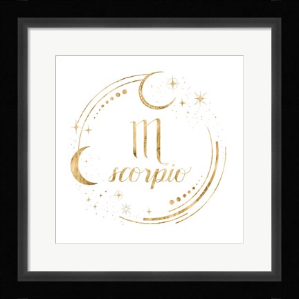 Framed Gilded Astrology VIII Print
