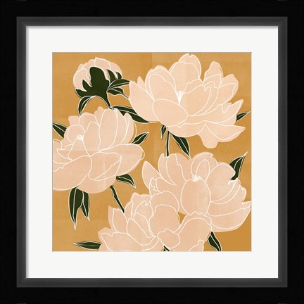 Framed Modern Peonies I Print