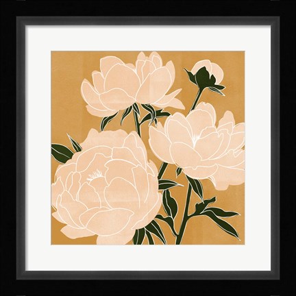 Framed Modern Peonies II Print