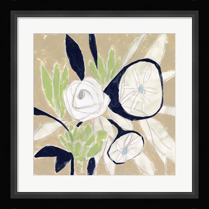 Framed Navy Bouquet Sketch II Print