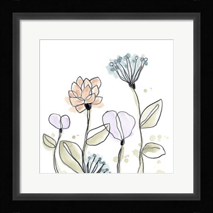 Framed Spindle Blossoms V Print