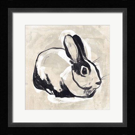 Framed Antique Rabbit I Print