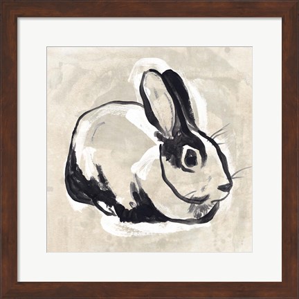 Framed Antique Rabbit I Print