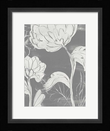 Framed Grayscale Garden II Print