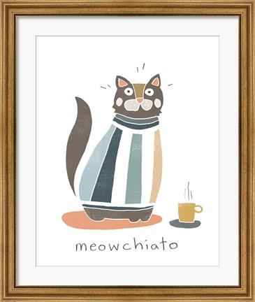 Framed Coffee Cats I Print