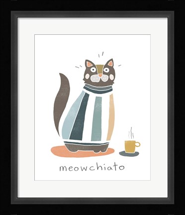 Framed Coffee Cats I Print