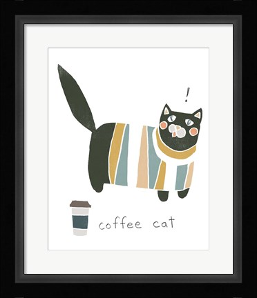 Framed Coffee Cats III Print