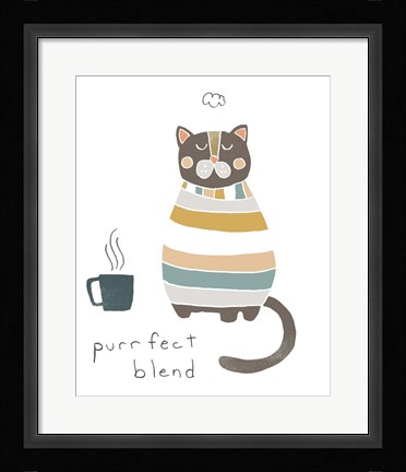 Framed Coffee Cats IV Print