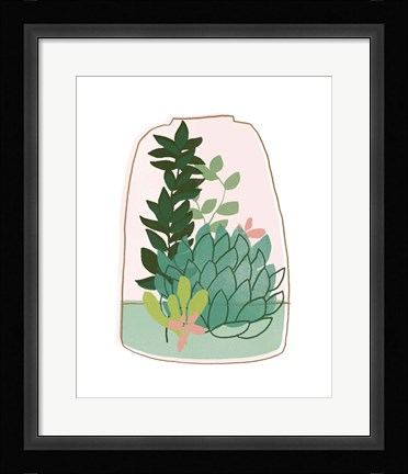 Framed Terrarium Cameo I Print