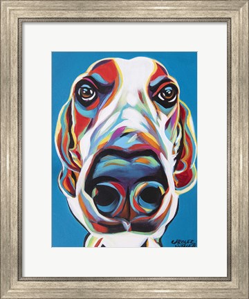 Framed Nosey Dog I Print