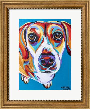 Framed Nosey Dog II Print