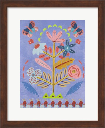 Framed Embroidered Garden II Print