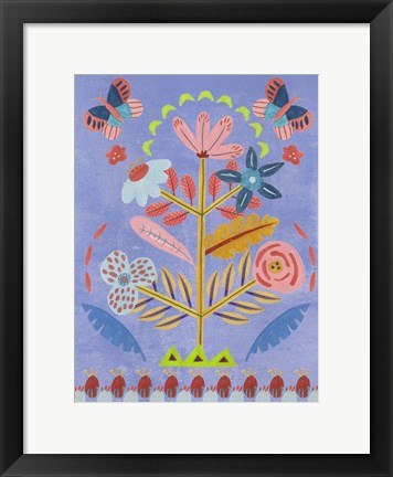 Framed Embroidered Garden II Print