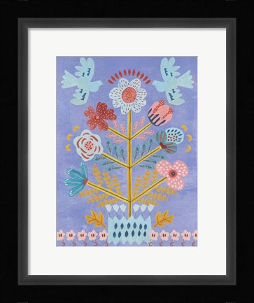 Framed Embroidered Garden IV Print
