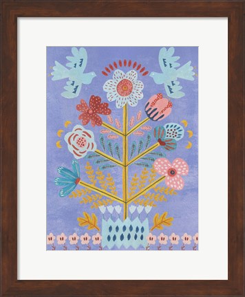 Framed Embroidered Garden IV Print