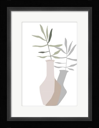 Framed Vase &amp; Stem III Print