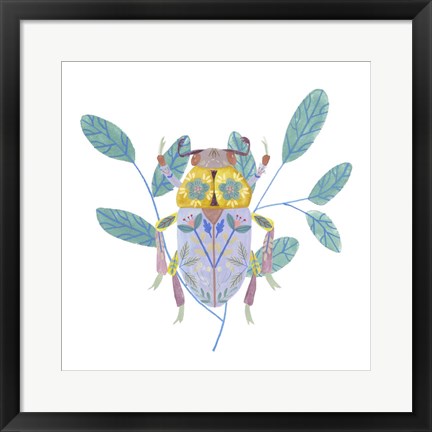 Framed Floral Beetles III Print