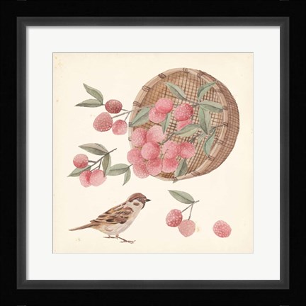 Framed Basket with Fruit I Print