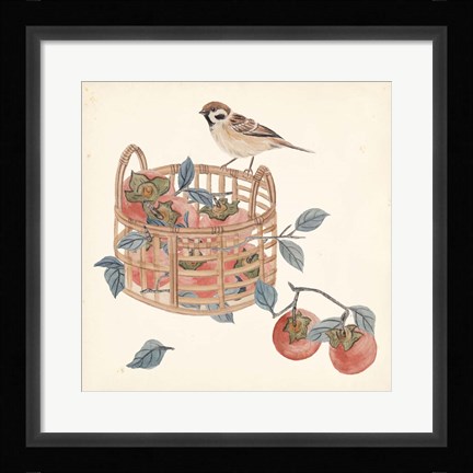 Framed Basket with Fruit IV Print