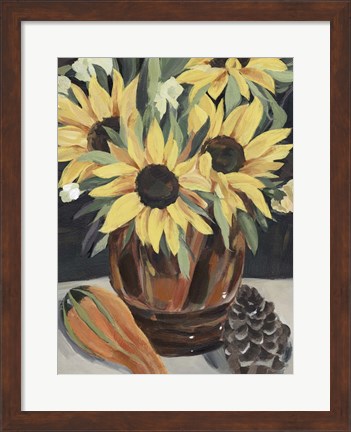Framed Sunflower Vase II Print
