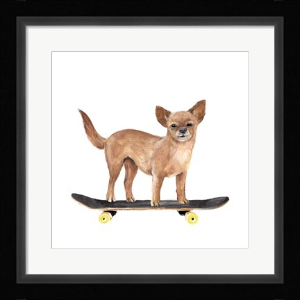 Framed Pups on Wheels I Print