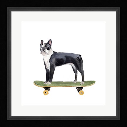 Framed Pups on Wheels IV Print