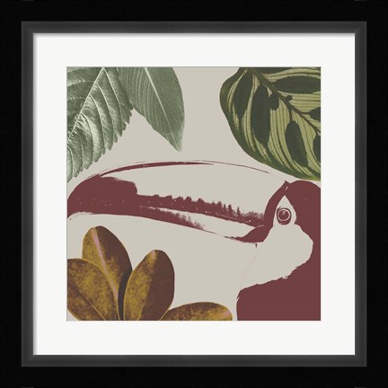 Framed Graphic Tropical Bird V Print