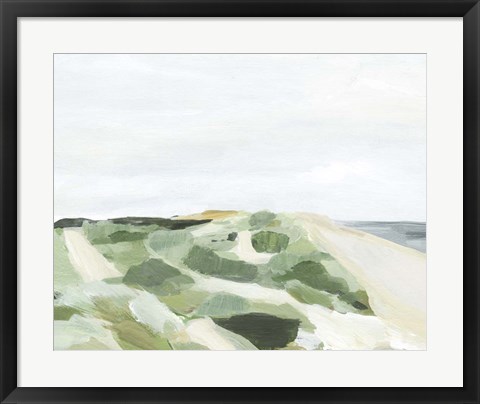Framed Coastline Greenery I Print