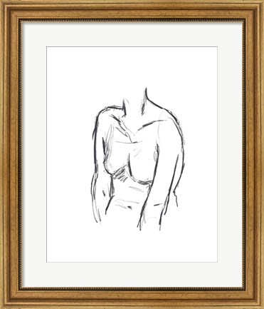 Framed Sketched Figure I Print