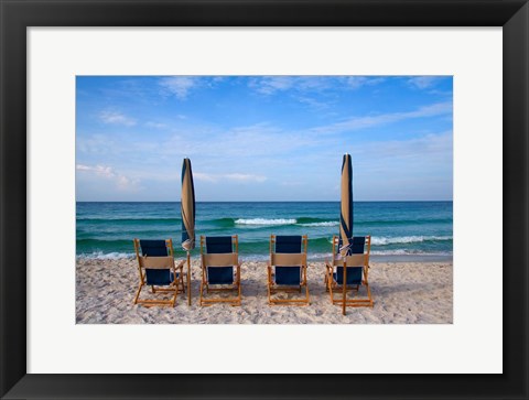 Framed Beach Chairs Print