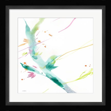 Framed Leaves Of Teal Print