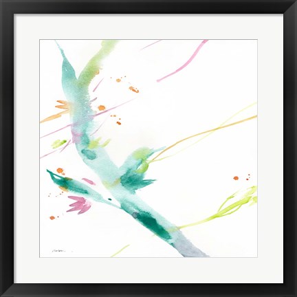 Framed Leaves Of Teal Print