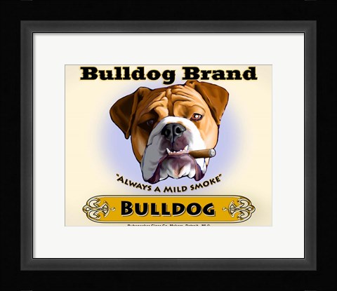 Framed Bulldog Cigar Print