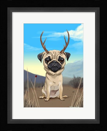 Framed Pugalope Print