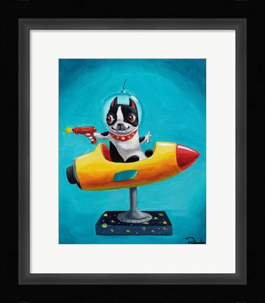 Framed Rocket Blue Print
