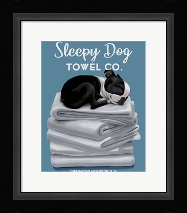 Framed Sleepy Dog Print