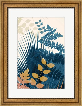 Framed Welcome to the Jungle, Blue 5 Print