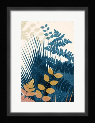 Framed Welcome to the Jungle, Blue 5 Print