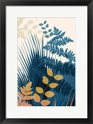 Framed Welcome to the Jungle, Blue 5 Print