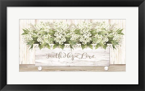 Framed Faith Hope Love Wood Box Print