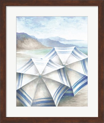 Framed Coastal Umbrellas Print