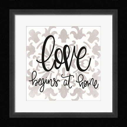 Framed Love Begins at Home Print