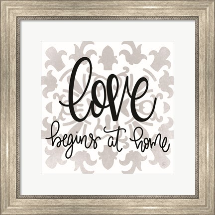 Framed Love Begins at Home Print