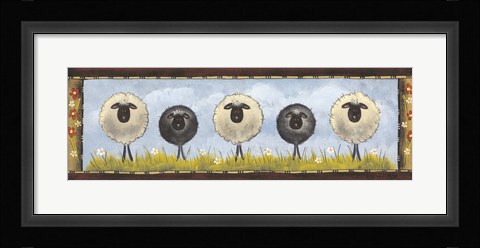 Framed Sheep in the Meadow Print