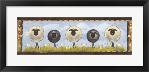Framed Sheep in the Meadow Print