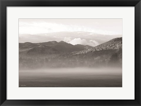 Framed Foggy Morning Mountains Print
