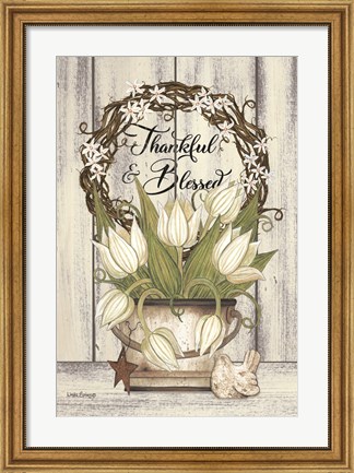 Framed Thankful &amp; Blessed Print