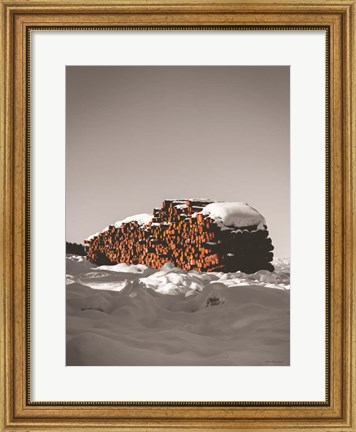 Framed Logs in Snow Print