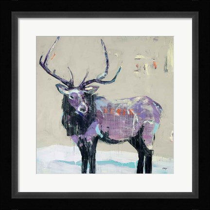Framed Winter Elk Print