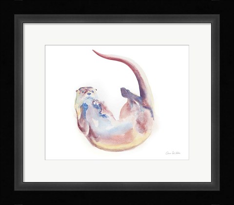 Framed Swimming Otter II Print